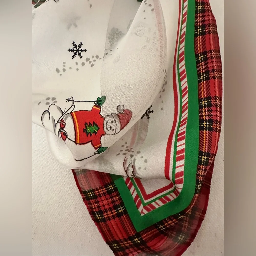 New Cejon Festive Snowman Kids Square Scarf, 21”x21”